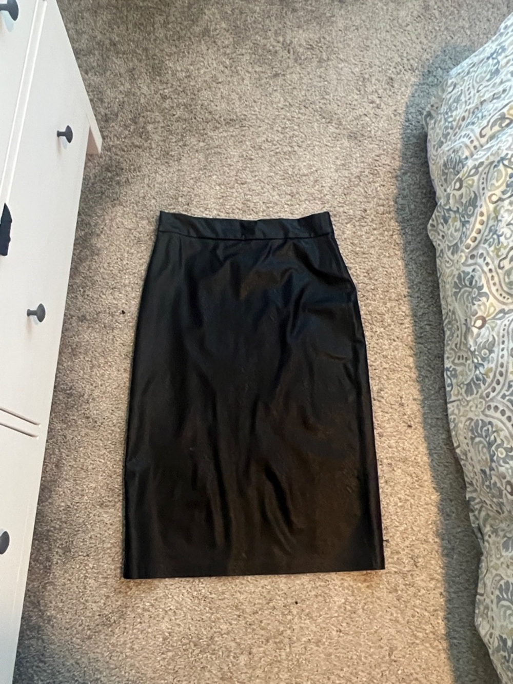 Blank NYC Black Faux-Leather midi Pencil Skirt